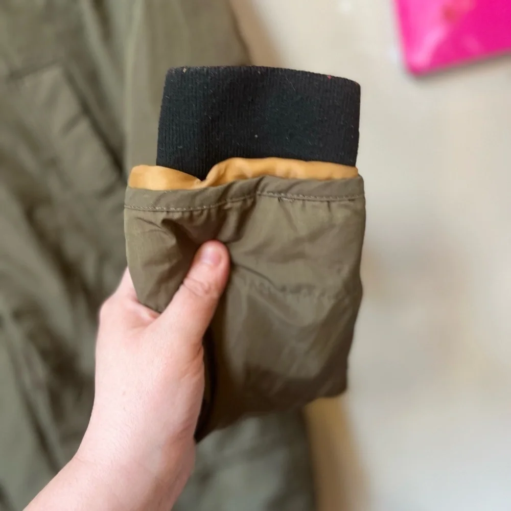 Aeropostale XS Olive Parka Gorpcore Granola Faux Fur Utility Jacket